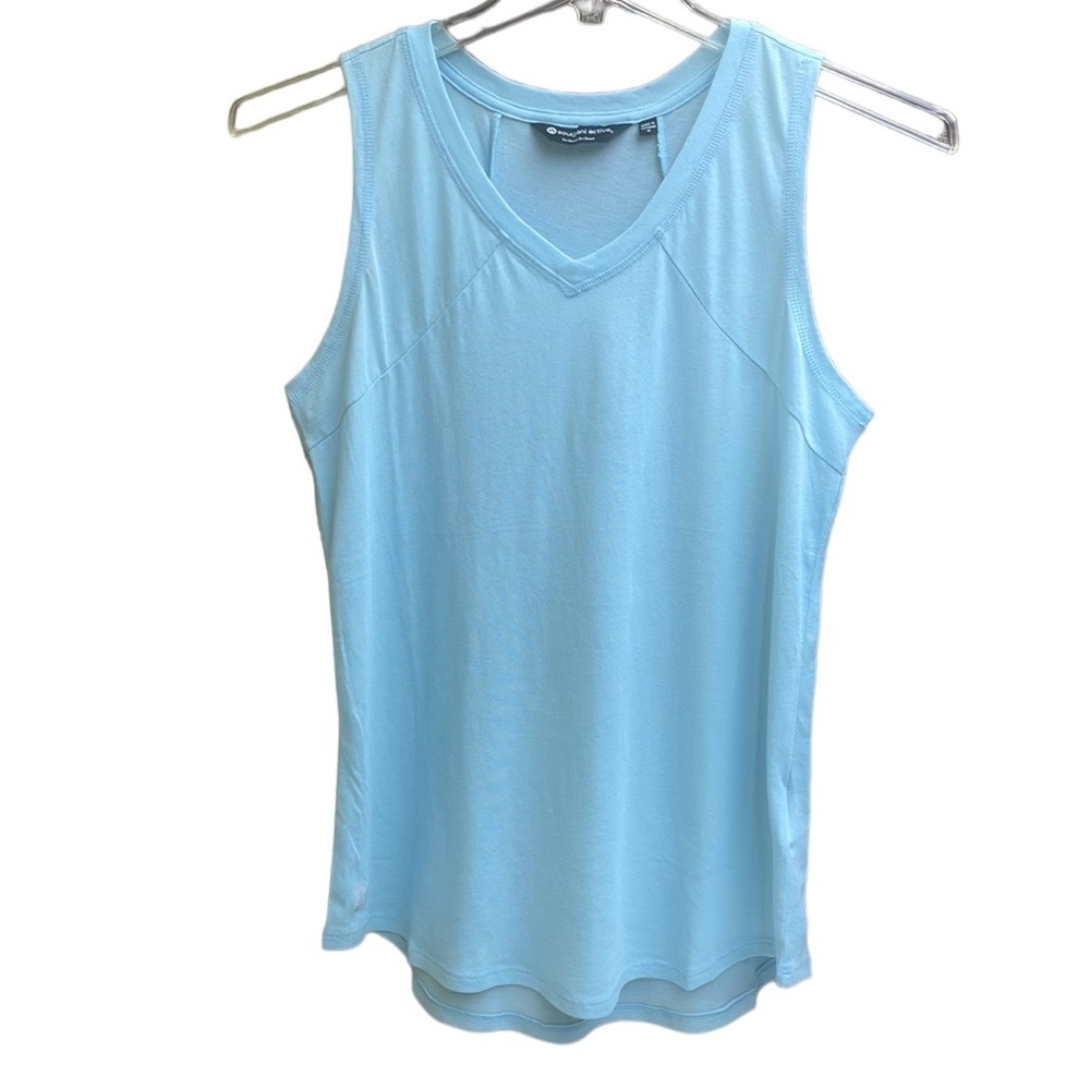 New Soulgani Powder Blue Sleeveless Workout Tank Top Shirt Size Medium